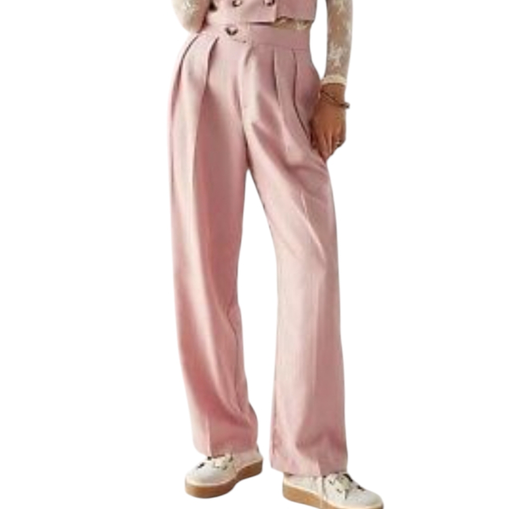 Free People Gabbie Pleated Trousers in Rose Size 2 NWOT
